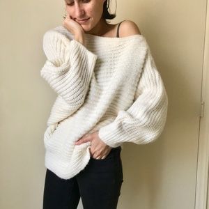 Topshop White Knit Sweater S/M
